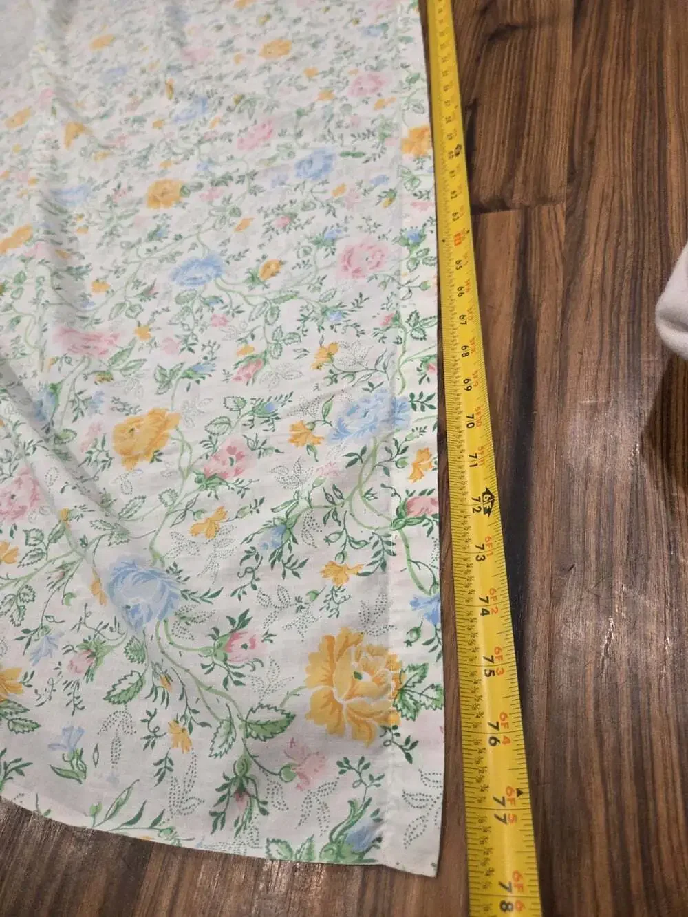 Vtg Shabby Chic Floral Flat Sheet & Pillowcase Set Cottagecore English Rose